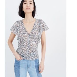 Madewell Carmelina Flutter Sleeve Top Size 8